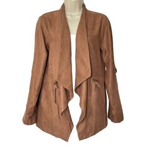 HYFVE NWOT Camel Jacket. Lightweight Knit, suede feel,‎ Unique, Ladies Small